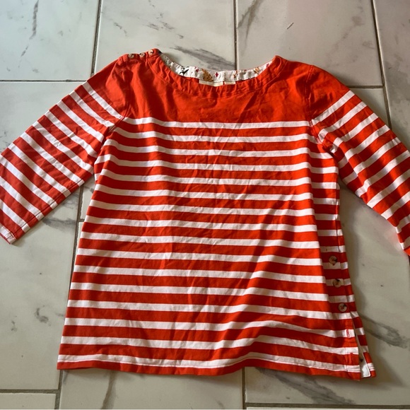 Maeve Orange and White Long Sleeve Tee - Picture 2 of 12